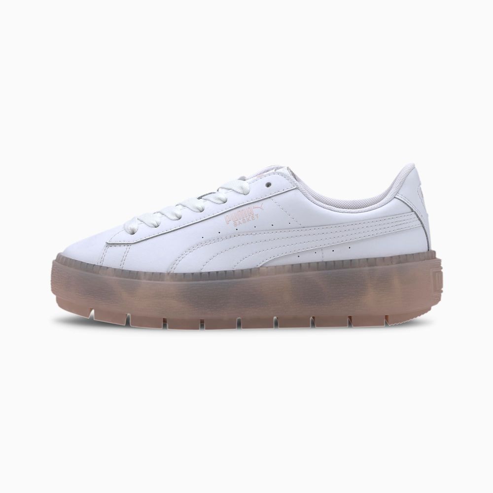 Puma Platform Trace Translucent Női Sportcipő - Fehér/Rózsaszín ( Hungary - WNQSR7093 )